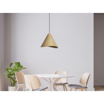 Suspension en bois sur câble 1xE27/60W/230V Ø 33 cm massif/chêne/hévéa
