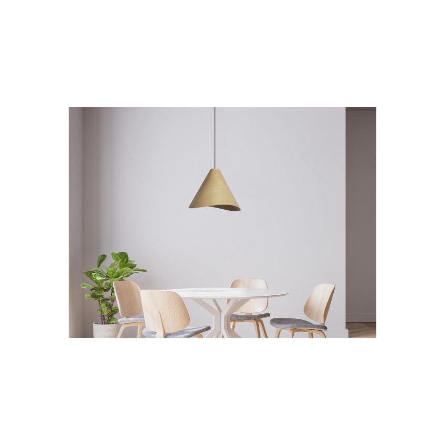 Suspension en bois sur câble 1xE27/60W/230V Ø 33 cm massif/chêne/hévéa