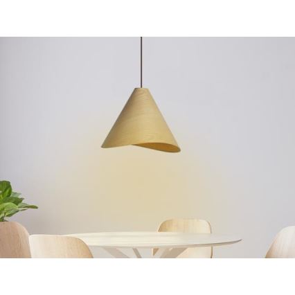 Suspension en bois sur câble 1xE27/60W/230V Ø 33 cm massif/chêne/hévéa