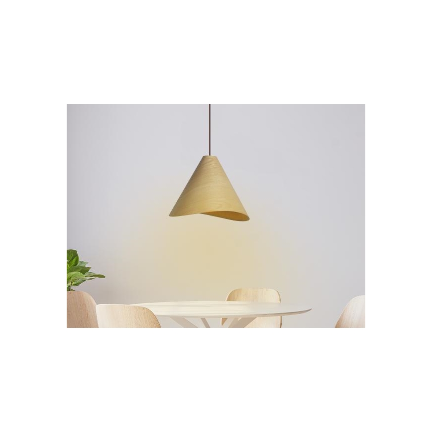 Suspension en bois sur câble 1xE27/60W/230V Ø 33 cm massif/chêne/hévéa