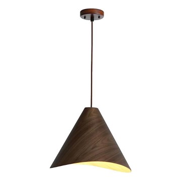 Suspension en bois sur cordon 1xE27/60W/230V pr. 45 cm bois massif/noyer/hévéa