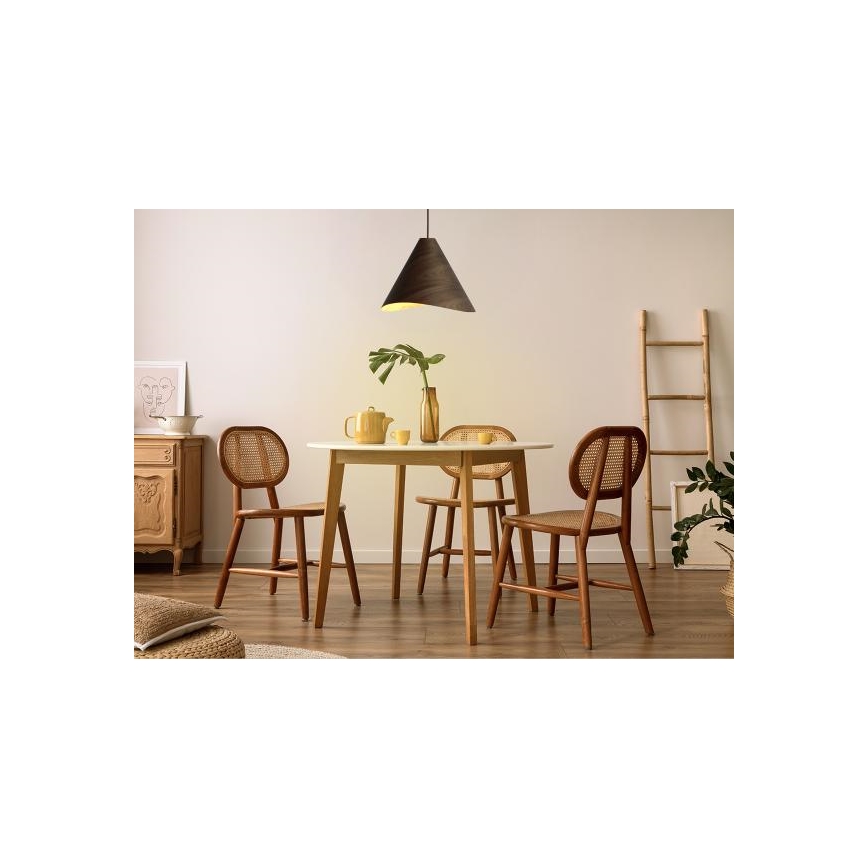 Suspension en bois sur cordon 1xE27/60W/230V pr. 45 cm bois massif/noyer/hévéa