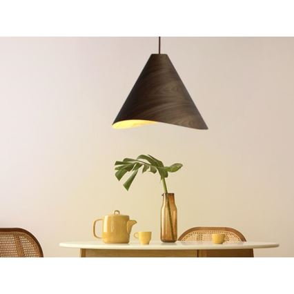 Suspension en bois sur cordon 1xE27/60W/230V pr. 45 cm bois massif/noyer/hévéa