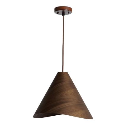 Suspension en bois sur cordon 1xE27/60W/230V pr. 45 cm bois massif/noyer/hévéa