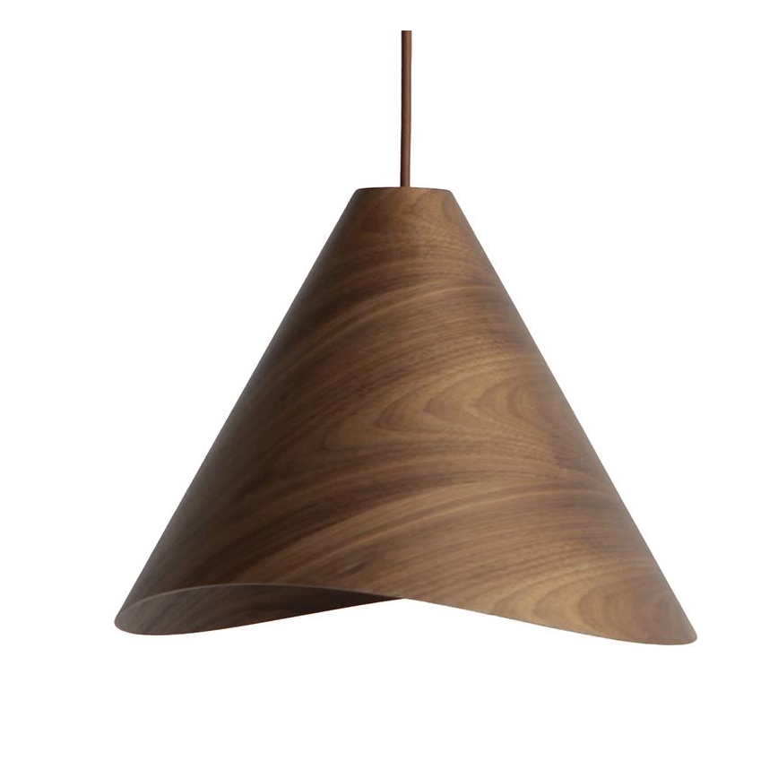 Suspension en bois sur cordon 1xE27/60W/230V pr. 45 cm bois massif/noyer/hévéa