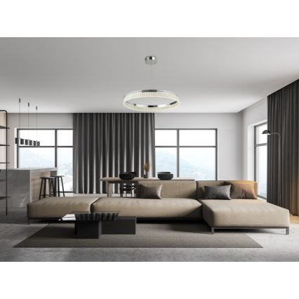 Lustre en cristal LED dimmable sur câble THALIA LED/55W/230V 3000-6000K Ø 80 cm + télécommande