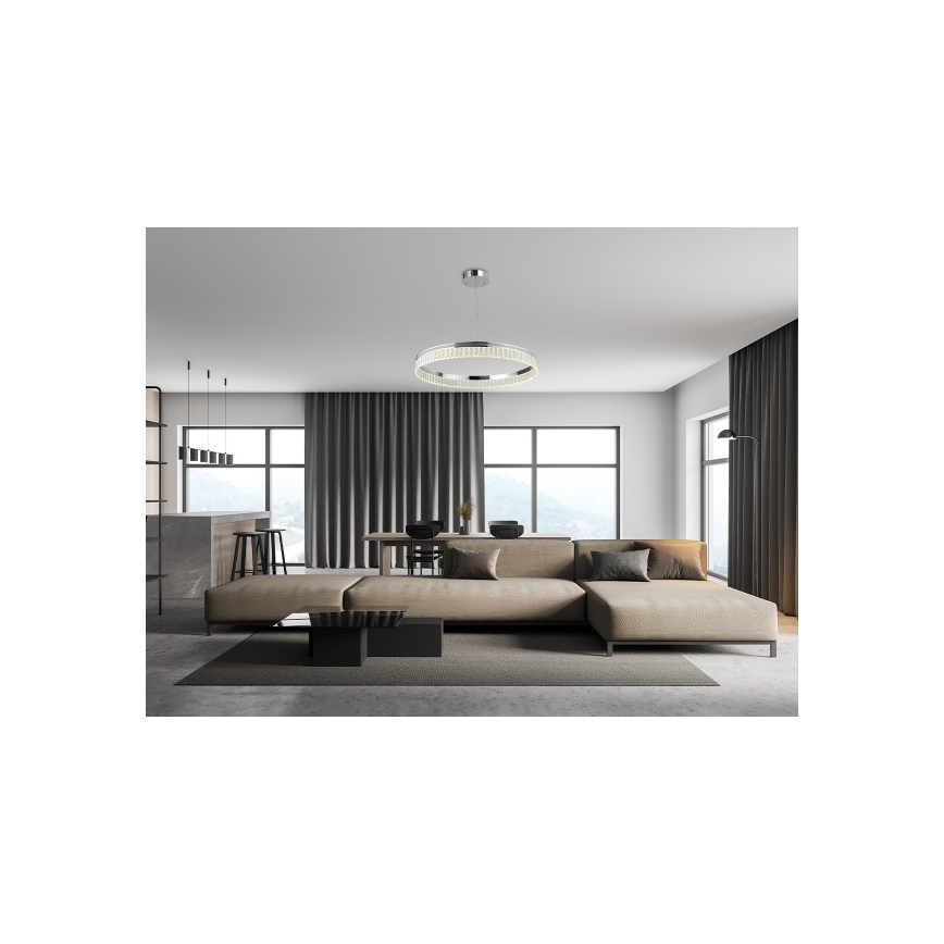 Lustre en cristal LED dimmable sur câble THALIA LED/55W/230V 3000-6000K Ø 80 cm + télécommande