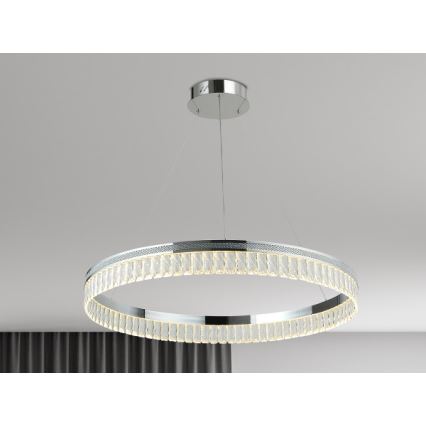 Lustre en cristal LED dimmable sur câble THALIA LED/55W/230V 3000-6000K Ø 80 cm + télécommande