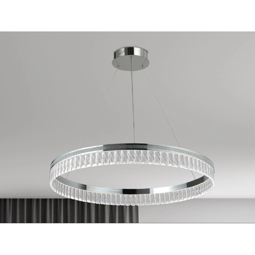 Lustre en cristal LED dimmable sur câble THALIA LED/55W/230V 3000-6000K Ø 80 cm + télécommande