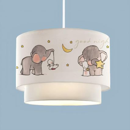 Suspension enfant CANDY 1xE27/40W/230V blanc/gris
