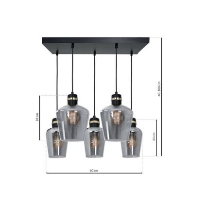 Suspension fil RICHMOND 5xE27/60W/230V