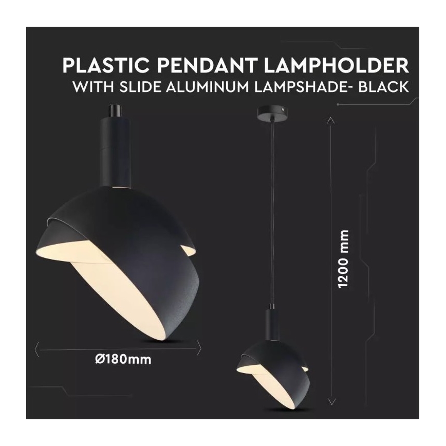 Suspension filaire 1xE14/60W/230V noire