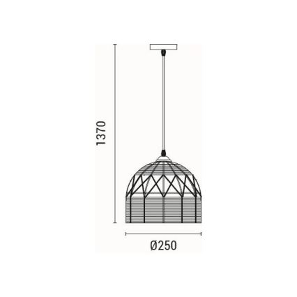 Suspension filaire 1xE27/15W/230V beige