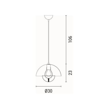 Suspension filaire 1xE27/15W/230V rouge