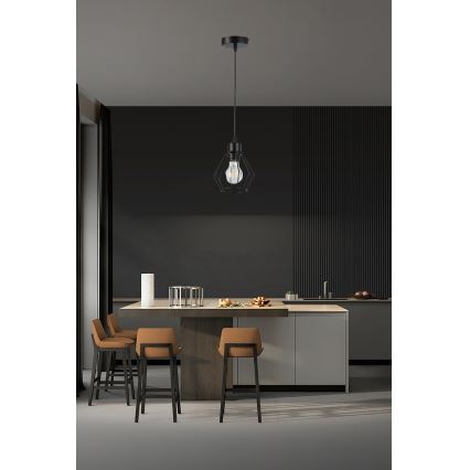 Suspension filaire 1xE27/35W/230V d. 18 cm noir