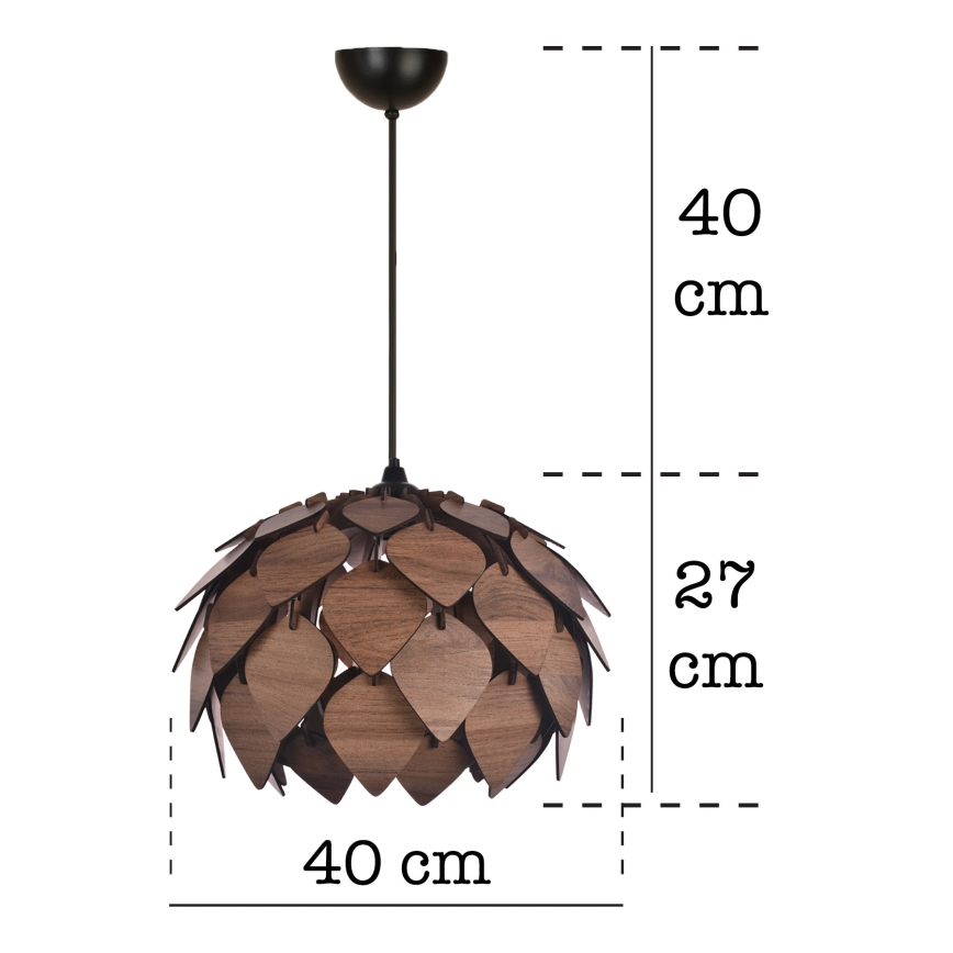 Suspension filaire 1xE27/40W/230V marron