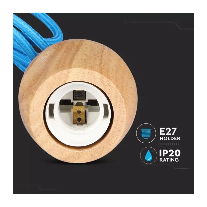 Suspension filaire 1xE27/60W/230V bleu