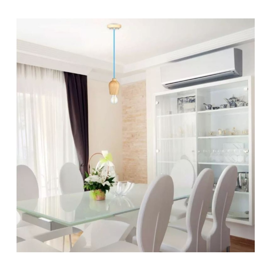 Suspension filaire 1xE27/60W/230V bleu