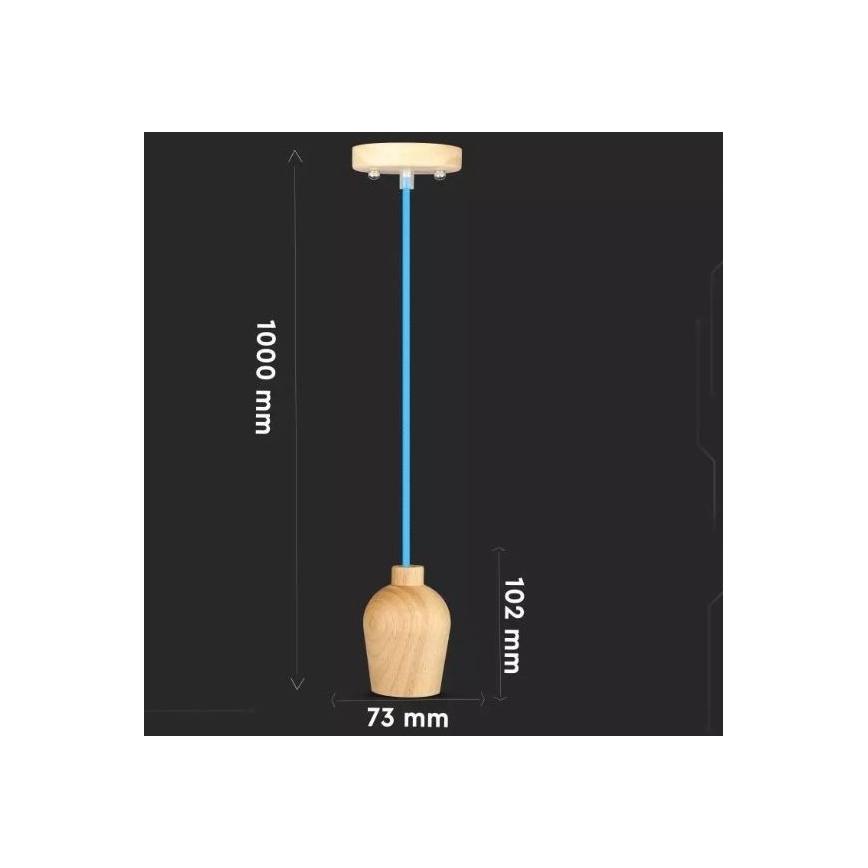 Suspension filaire 1xE27/60W/230V bleu