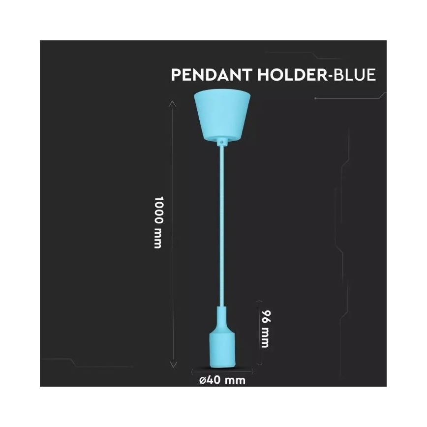 Suspension filaire 1xE27/60W/230V bleue