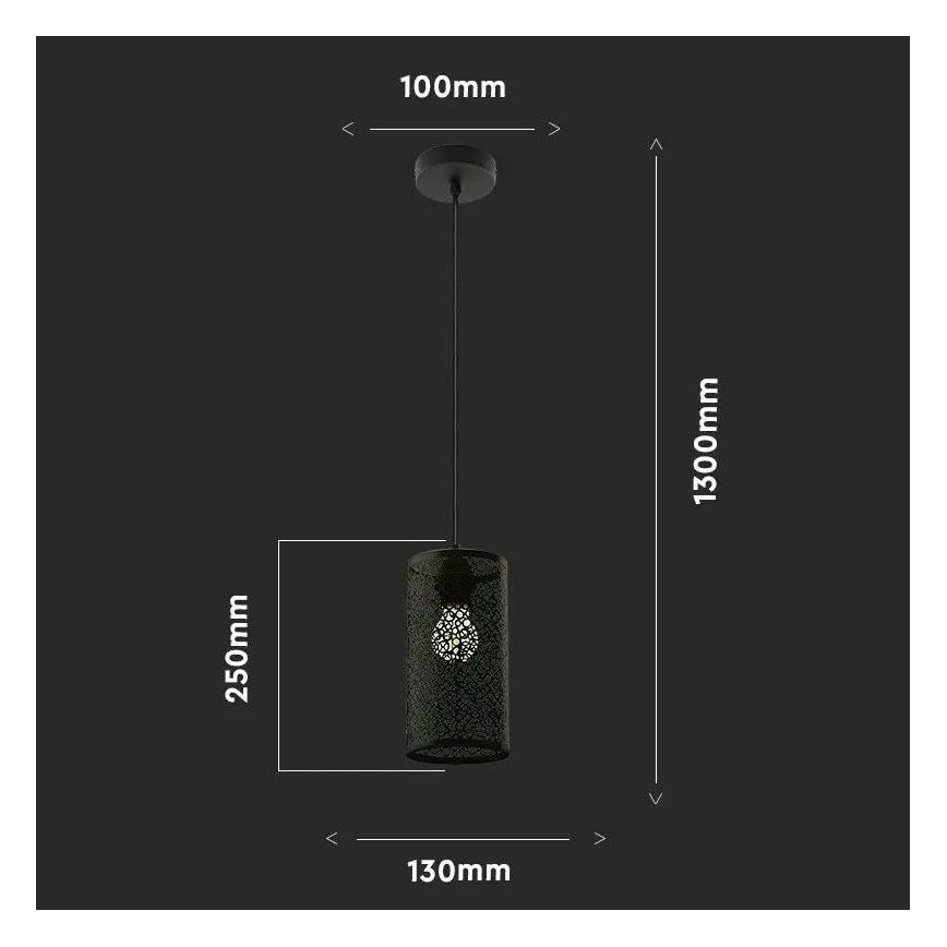 Suspension filaire 1xE27/60W/230V noire