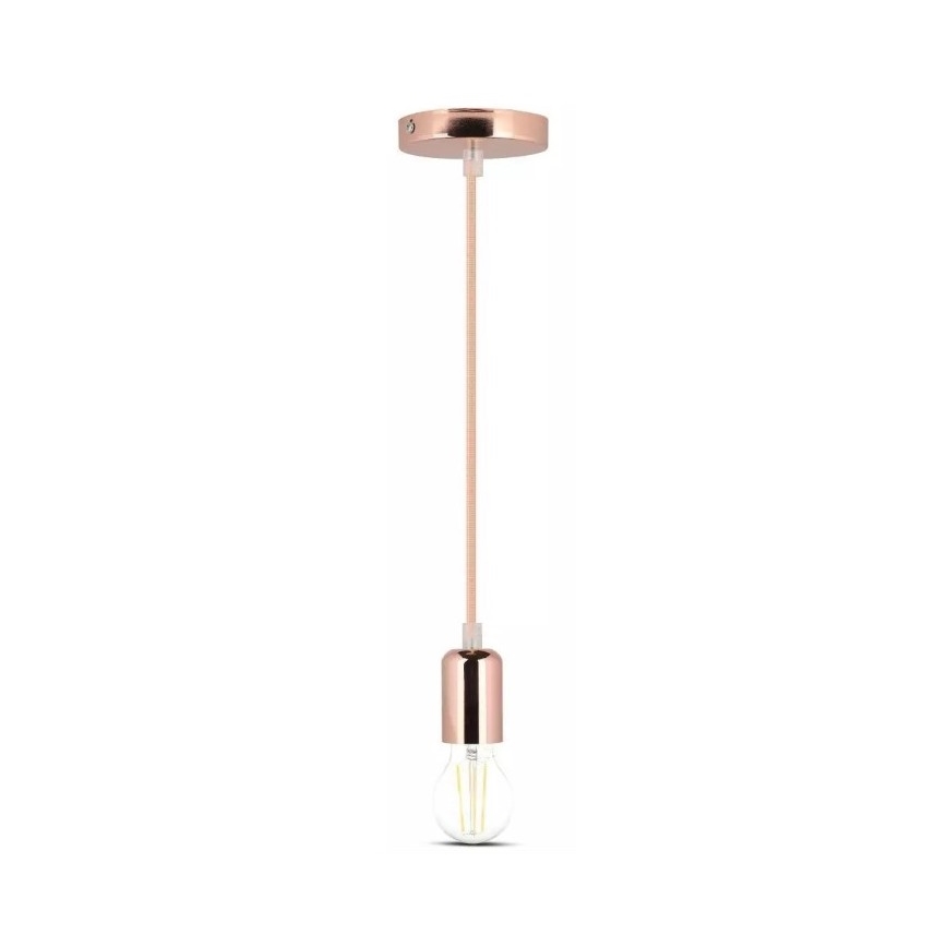 Suspension filaire 1xE27/60W/230V or rose
