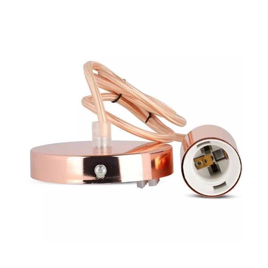 Suspension filaire 1xE27/60W/230V or rose