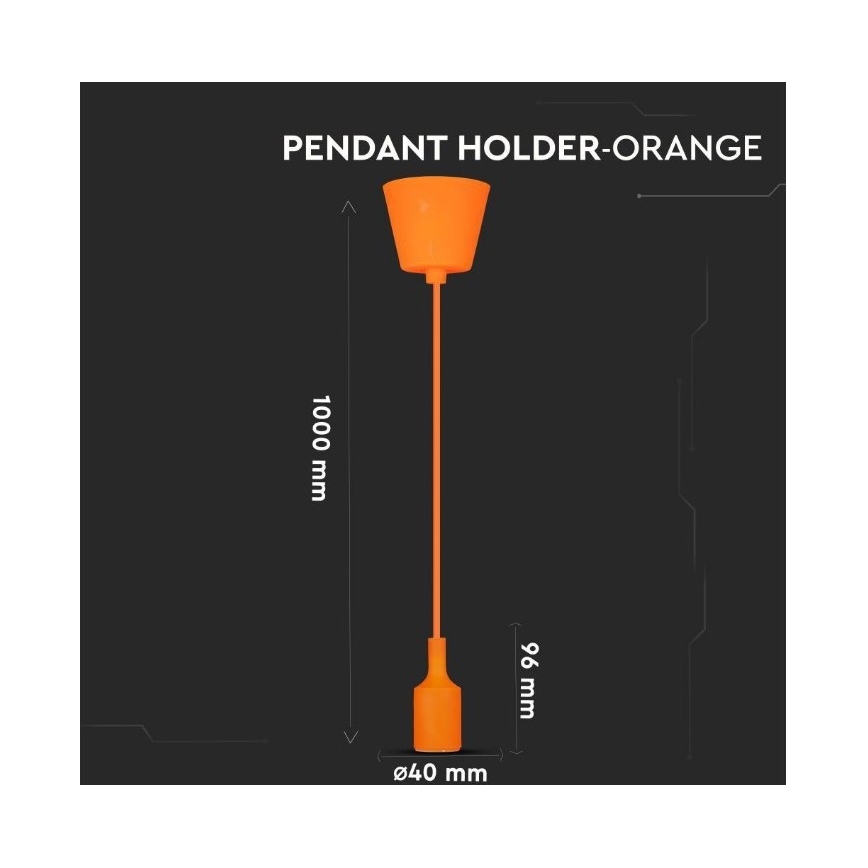 Suspension filaire 1xE27/60W/230V orange