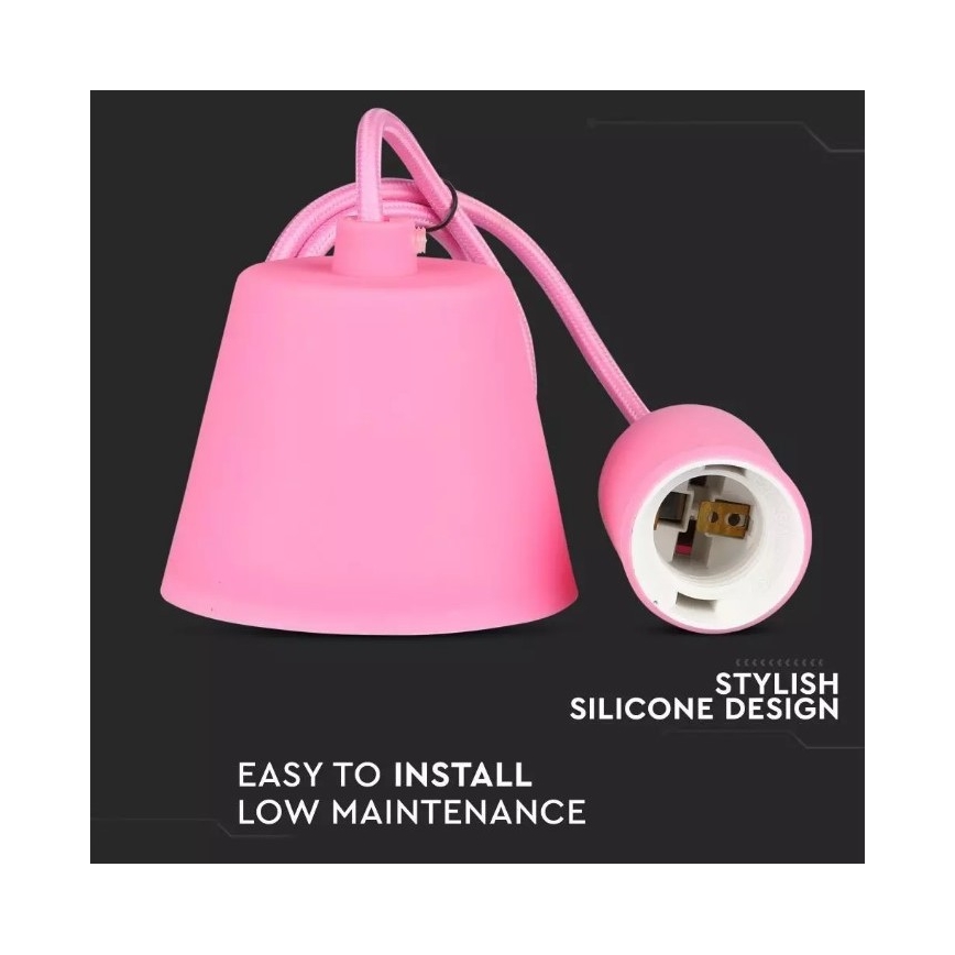 Suspension filaire 1xE27/60W/230V rose