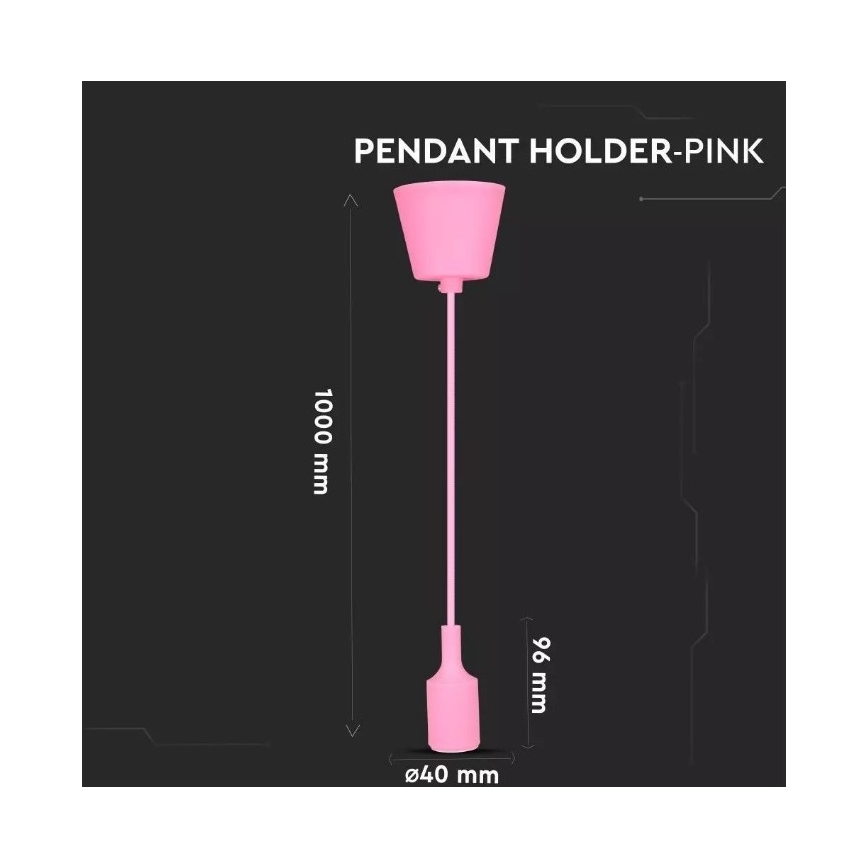 Suspension filaire 1xE27/60W/230V rose