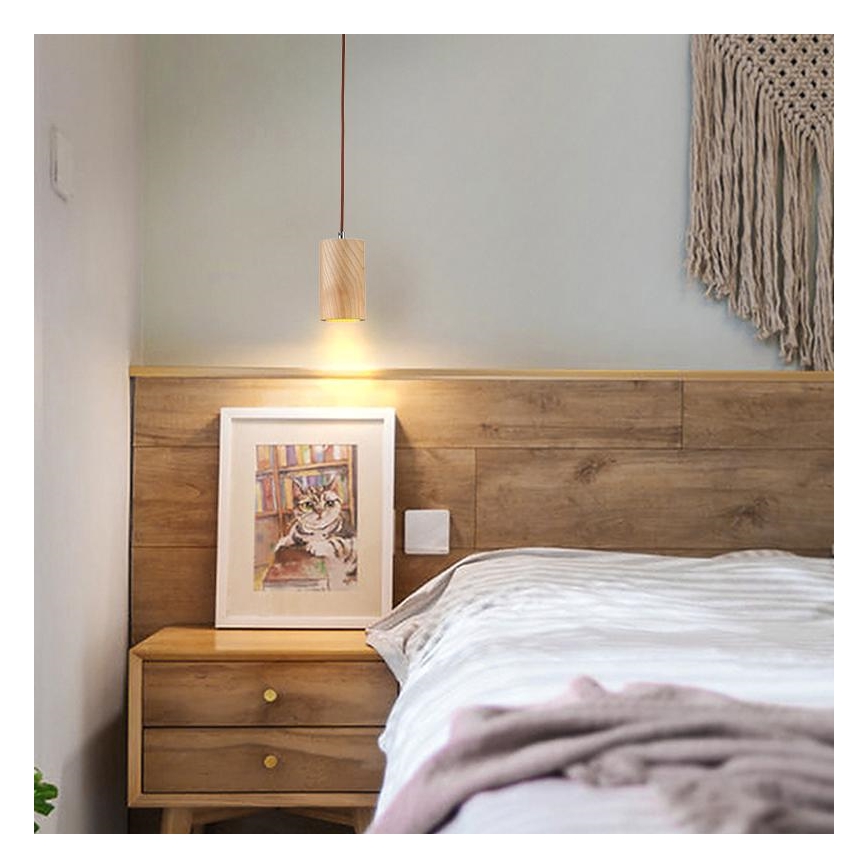 Suspension filaire 1xGU10/10W/230V frêne/bois massif marron