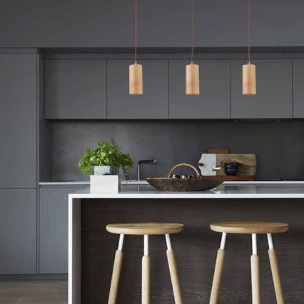 Suspension filaire 1xGU10/10W/230V frêne/bois massif marron