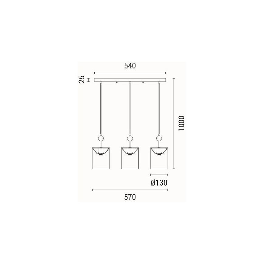 Suspension filaire 3xE14/15W/230V