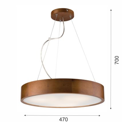 Suspension filaire 3xE27/60W/230V ø 47 cm - certifié FSC