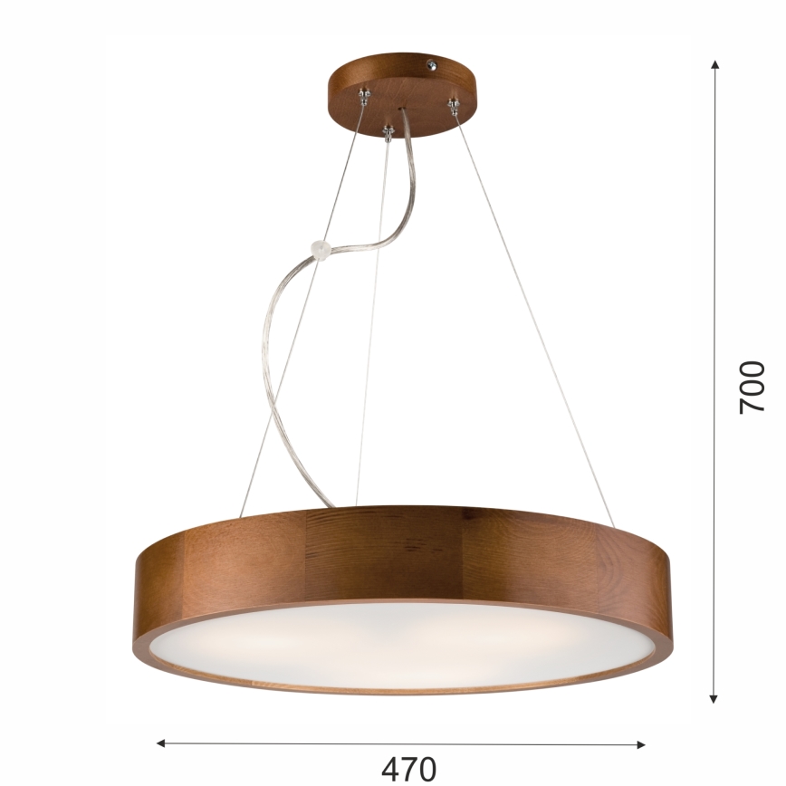 Suspension filaire 3xE27/60W/230V ø 47 cm - certifié FSC