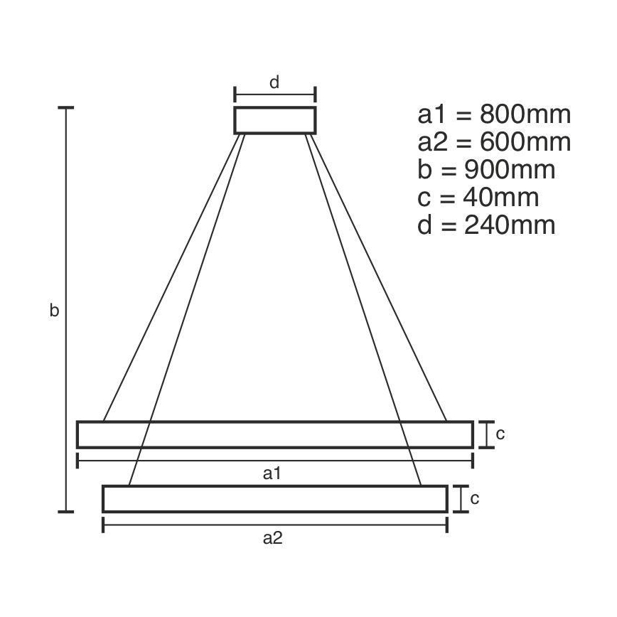 Suspension filaire à intensité variable LED/100W/230V 3000-6500K + télécommande