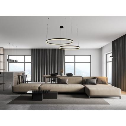 Suspension filaire à intensité variable LED/100W/230V 3000-6500K d. 80 cm + Télécommande