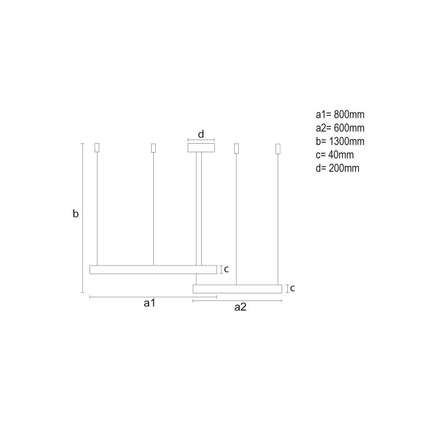 Suspension filaire à intensité variable LED/100W/230V 3000-6500K d. 80 cm + Télécommande