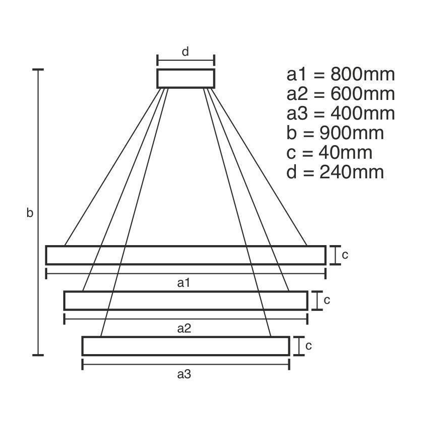 Suspension filaire à intensité variable LED/125W/230V 3000-6500K d. 80 cm + Télécommande
