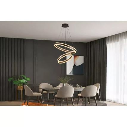 Suspension filaire à intensité variable LED/135W/230V 3000-6500K d. 60 cm + Télécommande