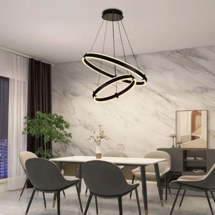 Suspension filaire à intensité variable LED/140W/230V 3000-6500K d. 60 cm + Télécommande