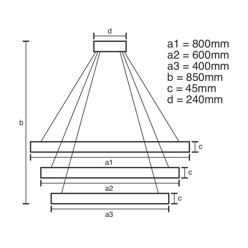 Suspension filaire à intensité variable LED/220W/230V 3000-6500K + télécommande