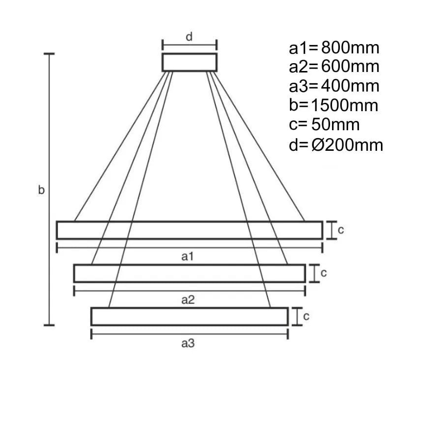 Suspension filaire à intensité variable LED/235W/230V 3000-6500K d. 80 cm + Télécommande