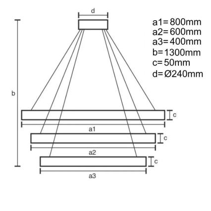 Suspension filaire à intensité variable LED/250W/230V 3000-6500K d. 80 cm + Télécommande
