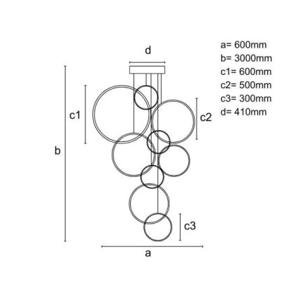 Suspension filaire à intensité variable LED/290W/230V 3000-6500K d. 60 cm + Télécommande