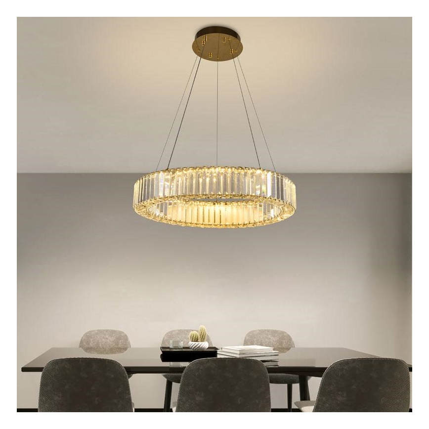 Suspension filaire à intensité variable LED/40W/230V 3000-6500K chrome/doré + Télécommande