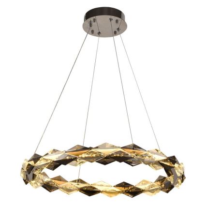 Suspension filaire en cristal à intensité variable LED/40W/230V 3000-6500K chrome brillant + télécommande