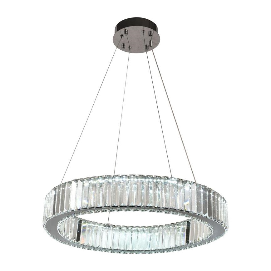 Suspension filaire en cristal à intensité variable LED/40W/230V 3000-6500K chrome brillant + télécommande