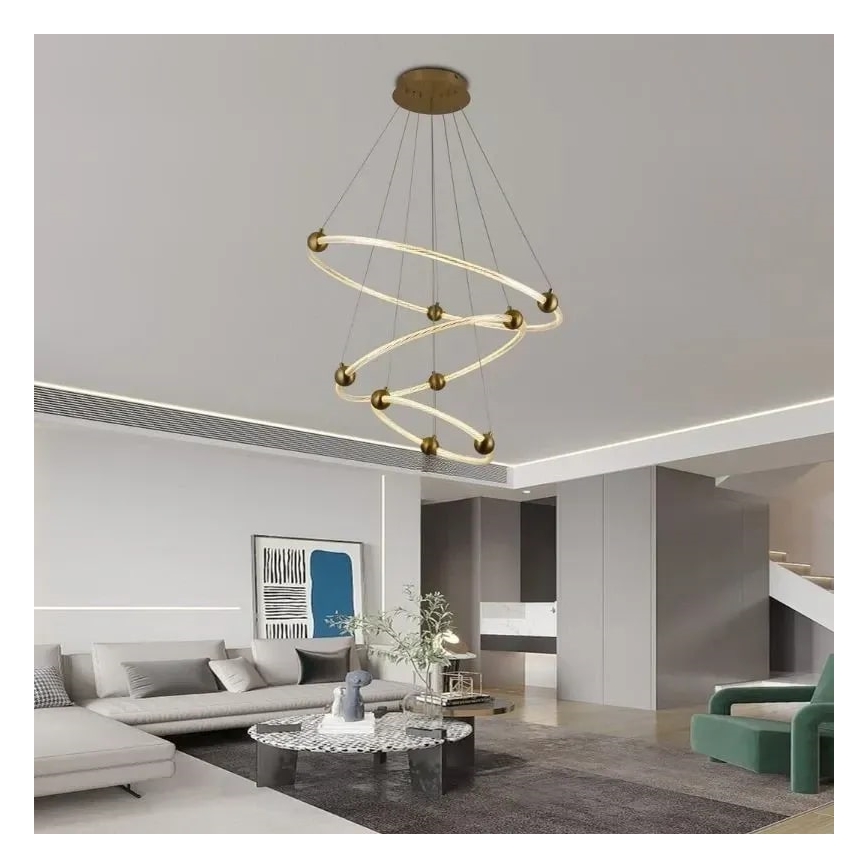 Suspension filaire à intensité variable LED/45W/230V 3000-6500K d. 80 cm + Télécommande