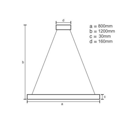 Suspension filaire à intensité variable LED/55W/230V 3000-6500K d. 80 cm + Télécommande